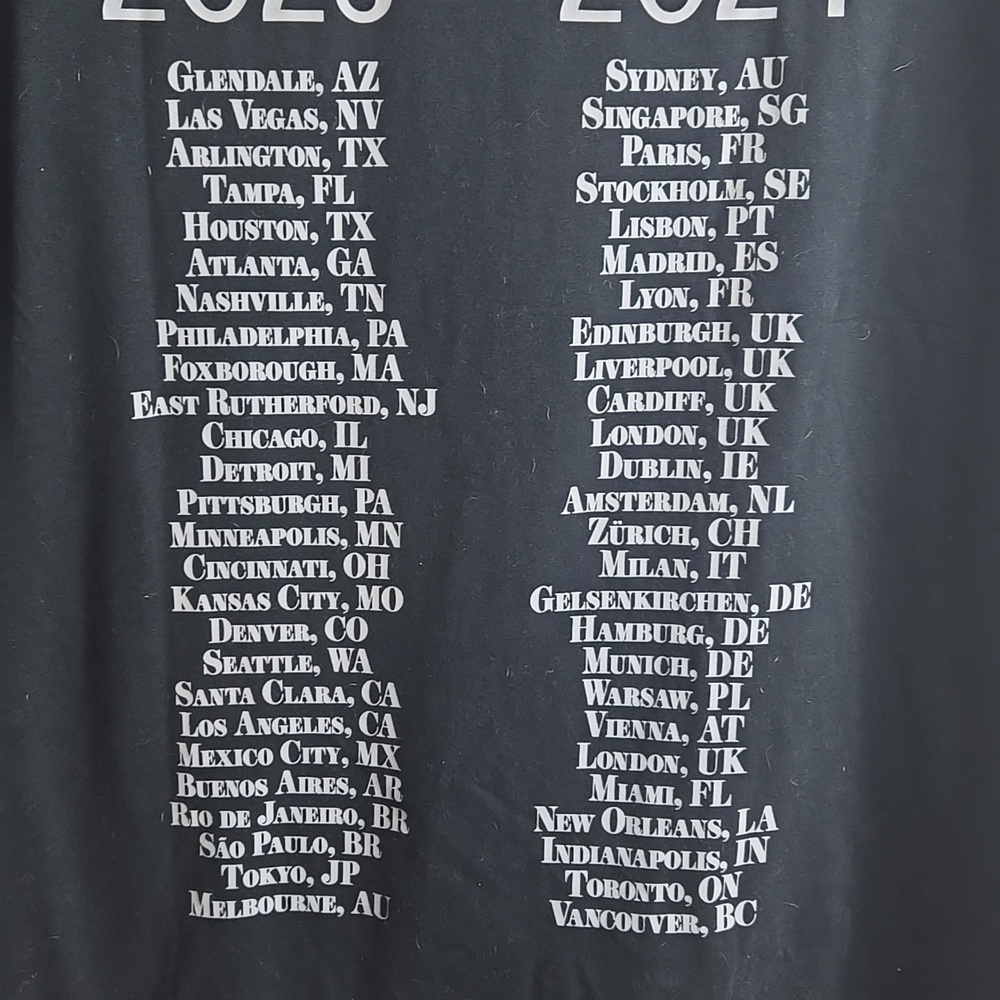 Taylor Swift The Eras Tour T-Shirt Official Concert Cities 2023-2024-Size Medium - Picture 11 of 12